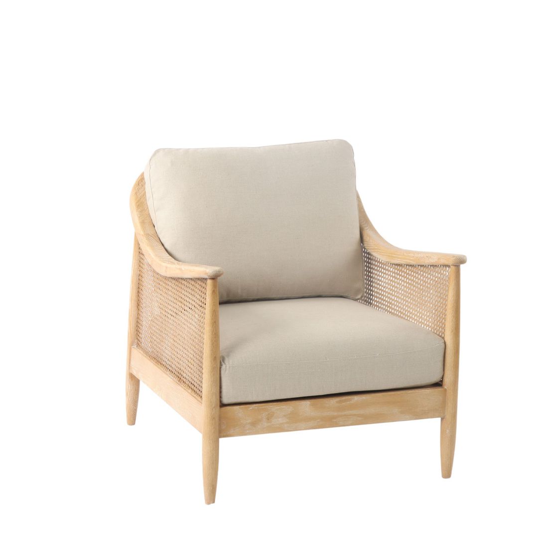 RIVIERA OCCASIONAL CHAIR FABRIC WITH ASHWOOD FRAME image 1